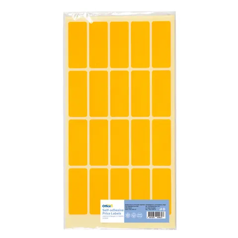 Etichete autoadezive Office 1 pentru preț, 21 x 51 mm, portocaliu, 200 bucăți