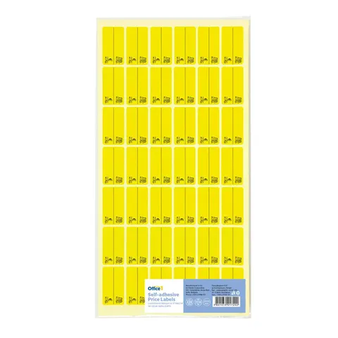 Etichete adezive pentru preț Office 1, 17 x 30 mm, galbene, BGN și EUR, 420 buc.