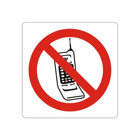 Etichetă autocolantă Office 1, pictogramă „Fără telefoane mobile”