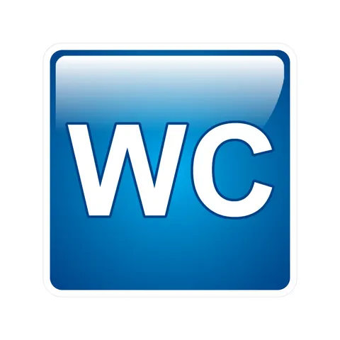 Etichetă adezivă Office 1, pictogramă „WC”