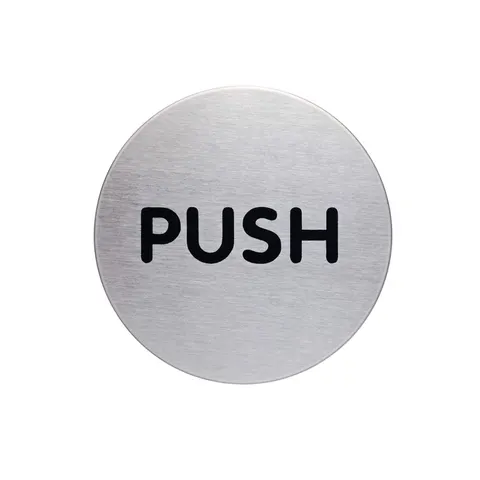 Durable Pictogram – Push, aluminiu, diametru 65 mm
