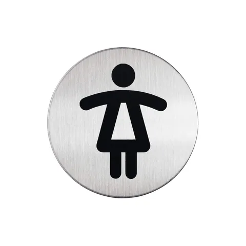 Durable Pictogram – Toaletă femei, aluminiu, diametru 83 mm