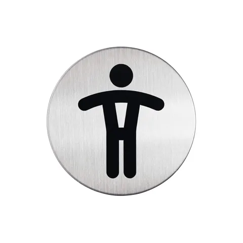 Durable Pictogram - Toaletă bărbați, aluminiu, diametru 83 mm
