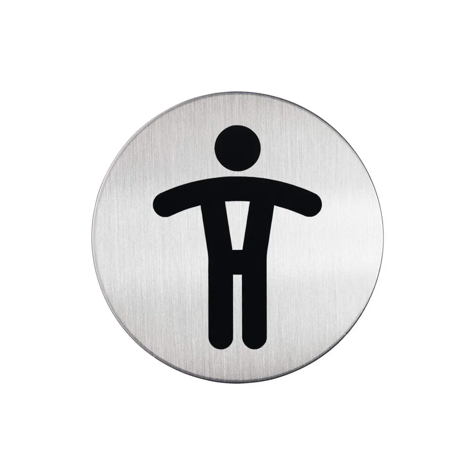 Durable Pictogram - Toaletă bărbați, aluminiu, diametru 83 mm