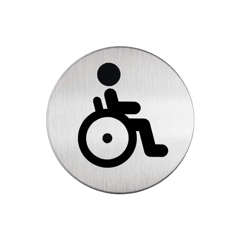 Durable Pictogram - Toaletă accesibilă, aluminiu, diametru 83 mm
