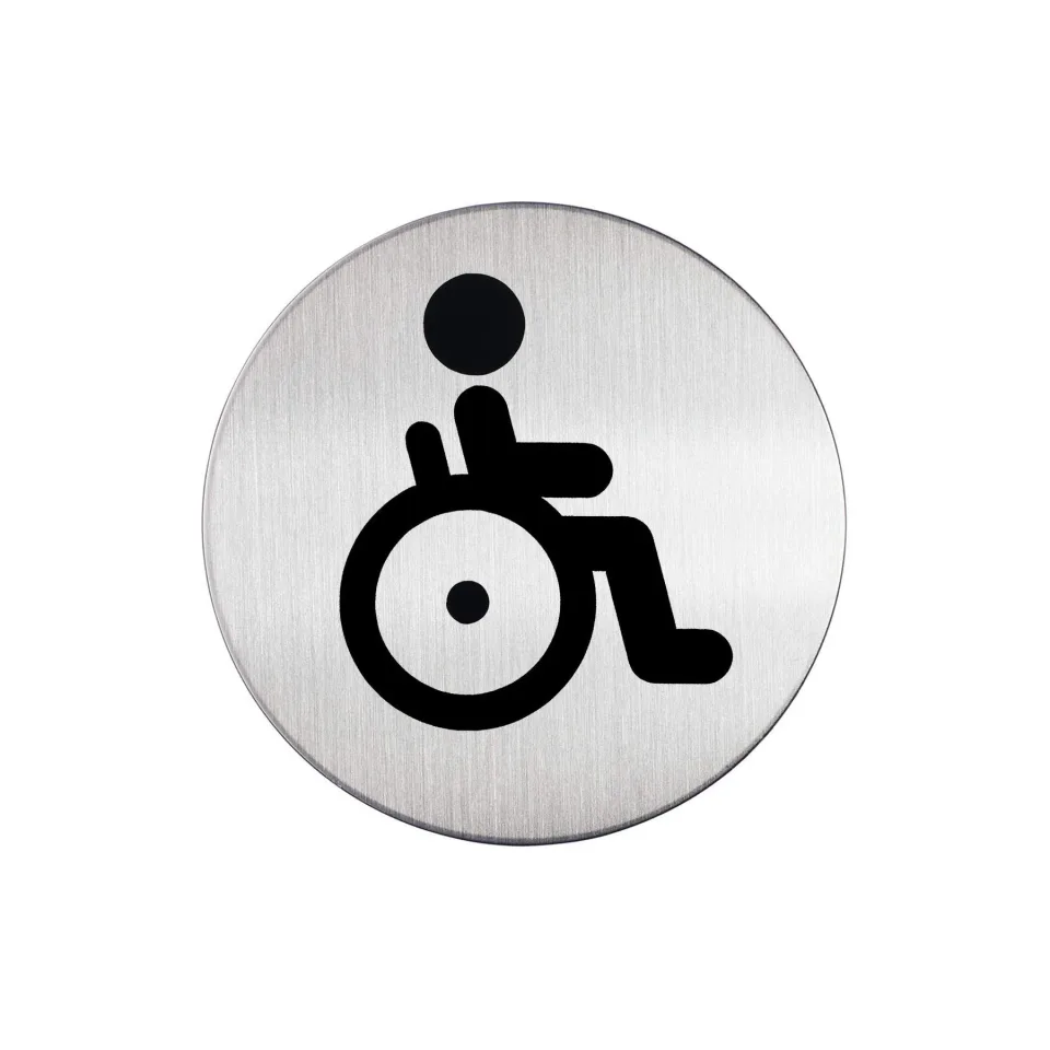 Durable Pictogram - Toaletă accesibilă, aluminiu, diametru 83 mm
