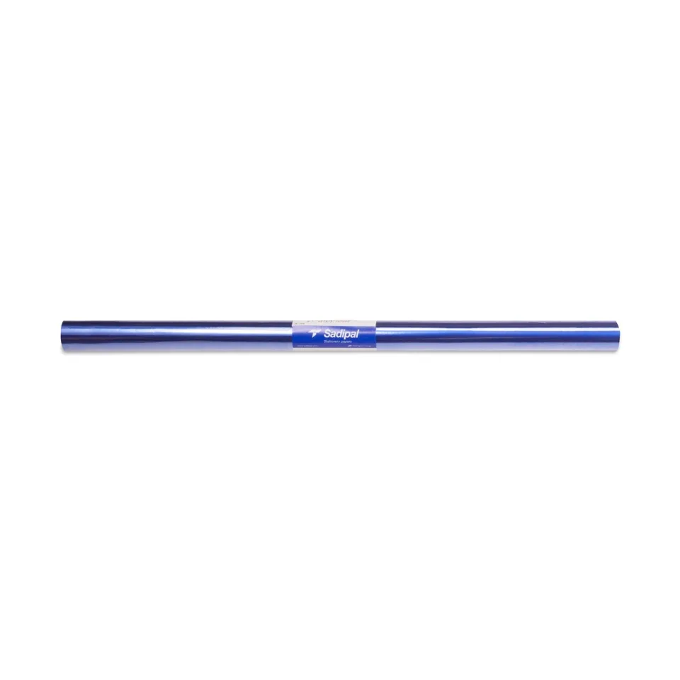 Hârtie de ambalat Fabriano Aluminium, metalică, 65 g/m², 0.5 x 2 m, albastru închis