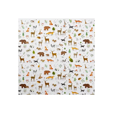 Goldbuch Hârtie de Ambalat – Animale din Pădure, 50 x 70 cm, alb