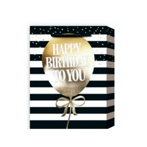 Pungă cadou Happy Birthday, balon, 31 x 42 x 12 cm