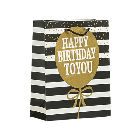 Pungă cadou Happy Birthday, balon, 26 x 32 x 10 cm