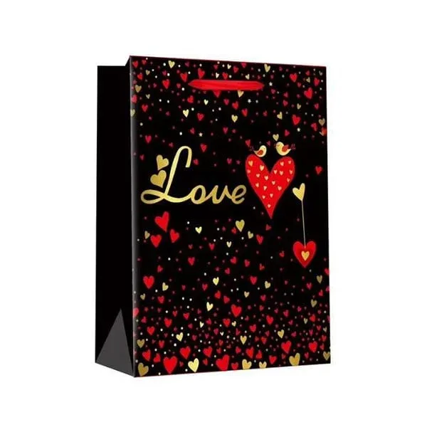 Sac cadou Love, 26 x 32 x 12 cm, negru