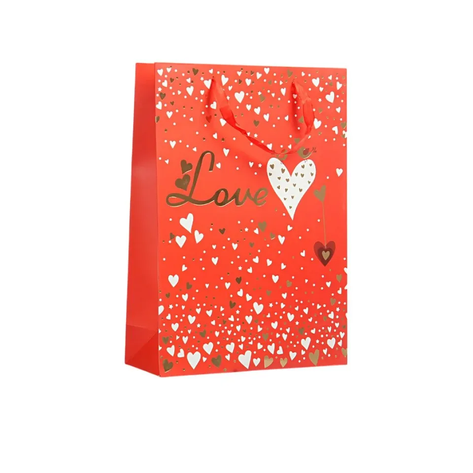 Pungă cadou Love 31 x 44 x 12 cm, roșu