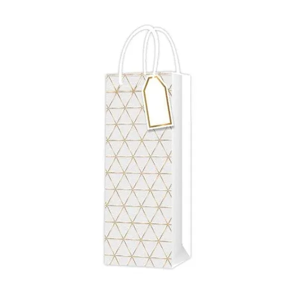 Geantă pentru vin, design 1, 12 x 35 x 9 cm, albă