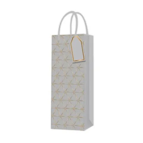 Săculeț pentru vin, design 2, 12 x 35 x 9 cm, gri
