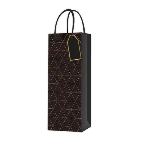 Geantă pentru vin, design 4, 12 x 35 x 9 cm, negru