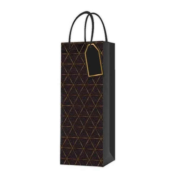 Geantă pentru vin, design 4, 12 x 35 x 9 cm, negru