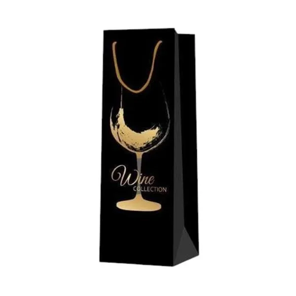Pungă pentru vin Wine Collection, sticlă, 12 x 35 x 9 cm, negru