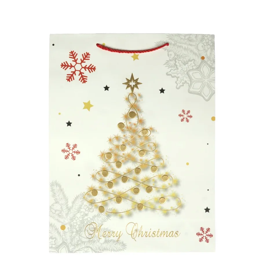 Pungă cadou Merry Christmas – Brad de Crăciun, Crăciun, 30 ? 40 ? 12 cm