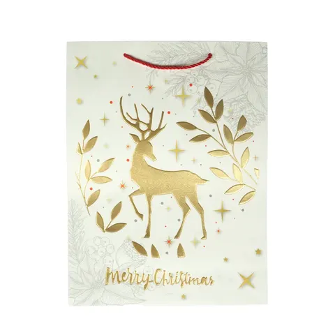 Punga cadou Merry Christmas – Ren, Crăciun, 30 × 40 × 12 cm