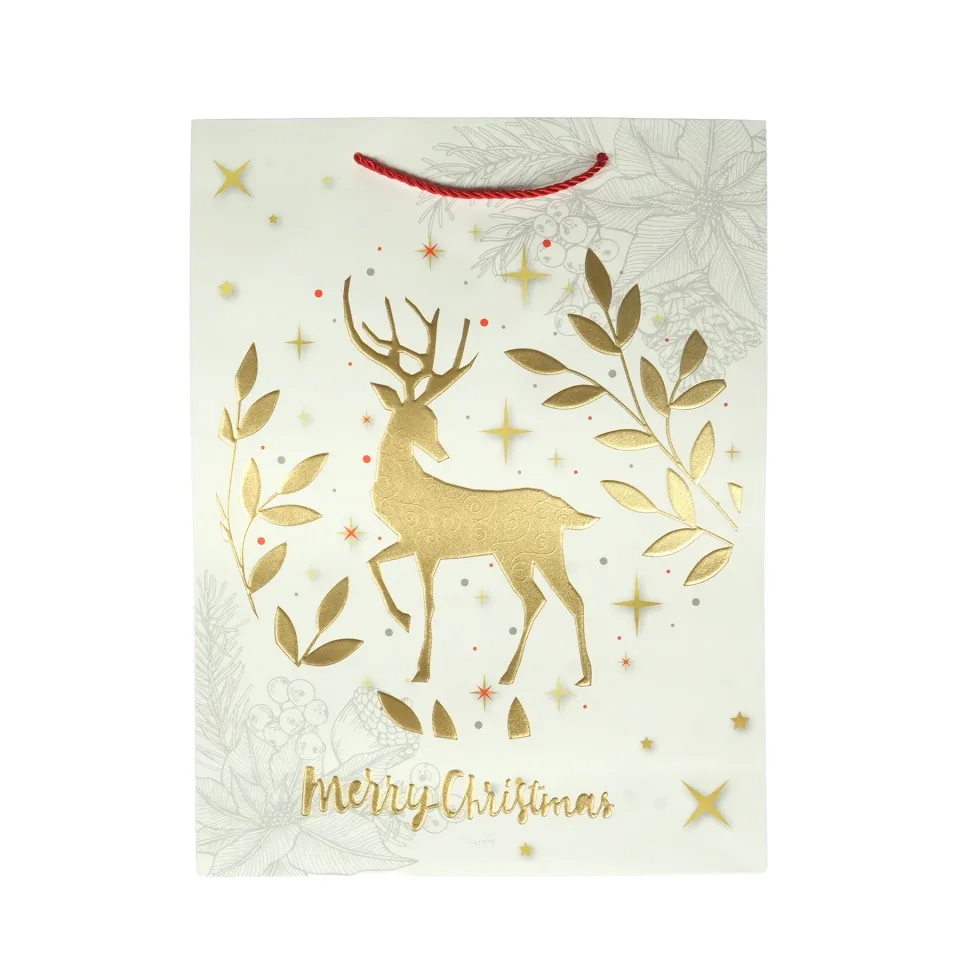 Punga cadou Merry Christmas – Ren, Crăciun, 30 × 40 × 12 cm