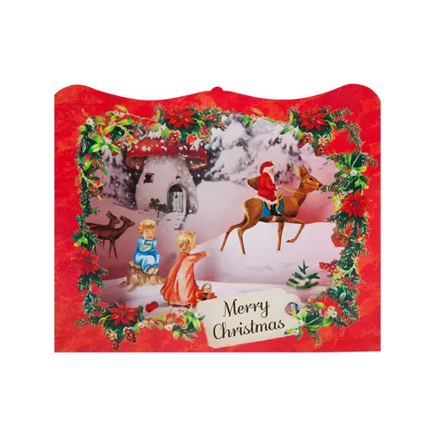 Gespaensterwald Card 3D Merry Christmas, roșu