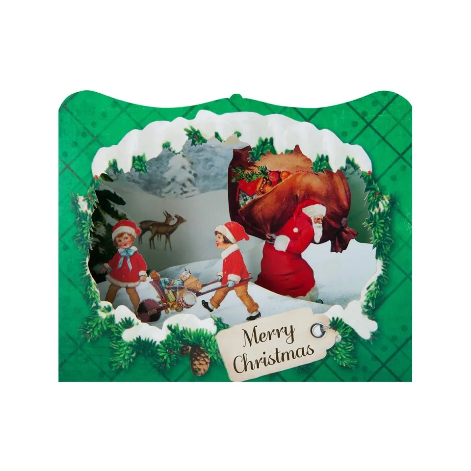 Gespaensterwald Felicitare 3D Merry Christmas, verde