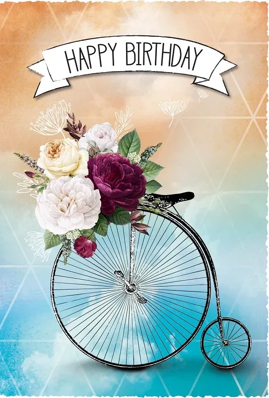 Gespaensterwald Felicitare Silver Line, La mulți ani, bicicletă