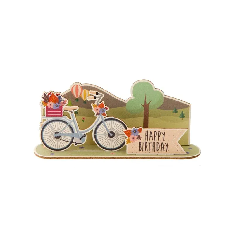 Carte 3D Gespaensterwald, bicicletă La mulți ani, din lemn