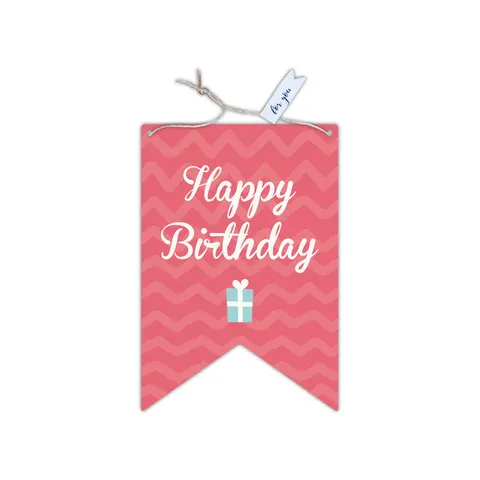 Gespaensterwald Felicitare-etichetă Happy Birthday, roz