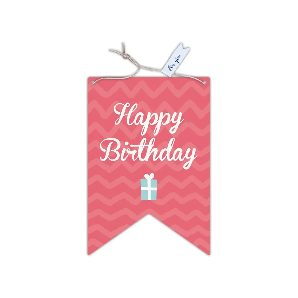 Gespaensterwald Felicitare-etichetă Happy Birthday, roz