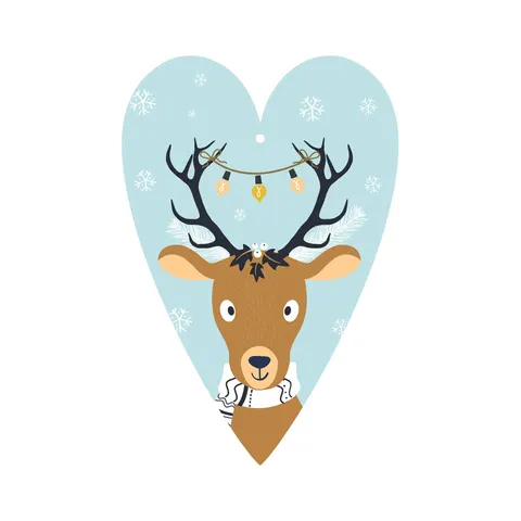 Gespaensterwald Tag card Deer, în formă de inimă