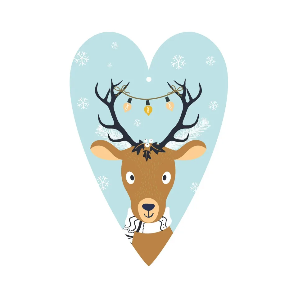 Gespaensterwald Tag card Deer, în formă de inimă