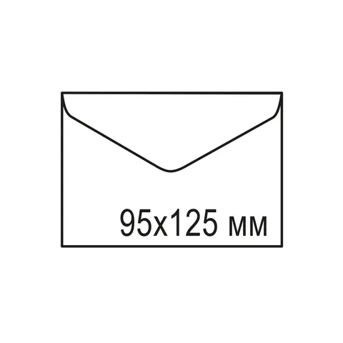 Plic pentru cărți de vizită Office 1, OG19, 125 x 95 mm, din hârtie, clapetă triunghiulară, alb, 50 bucăți