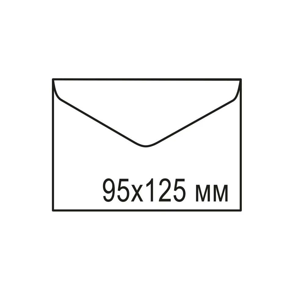 Plic pentru cărți de vizită Office 1, OG19, 125 x 95 mm, din hârtie, clapetă triunghiulară, alb, 50 bucăți