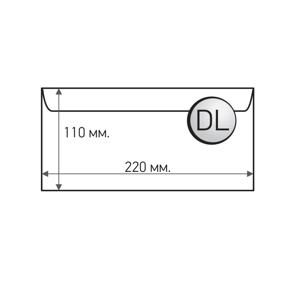 Office 1 Plic, DL, 110 x 220 mm, hârtie, bandă autoadezivă, alb, 100 buc.