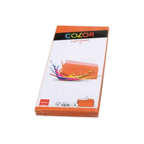 Elco Plic, C6/5, 114 x 229 mm, 100 g, clapet drept cu bandă adezivă, portocaliu, 25 bucăți