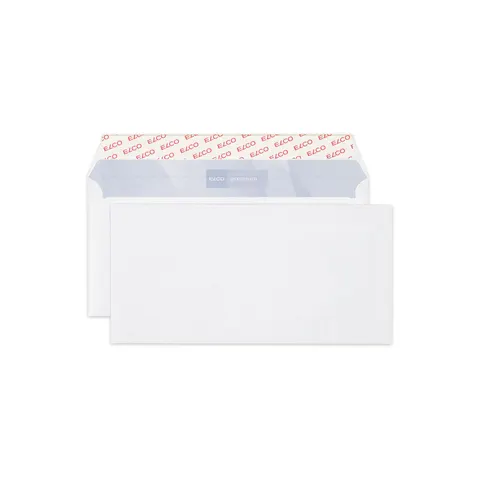 Elco Envelopes C6/5, 114 x 229 mm, 80 g, clapet drept, autoadeziv, alb, 200 buc