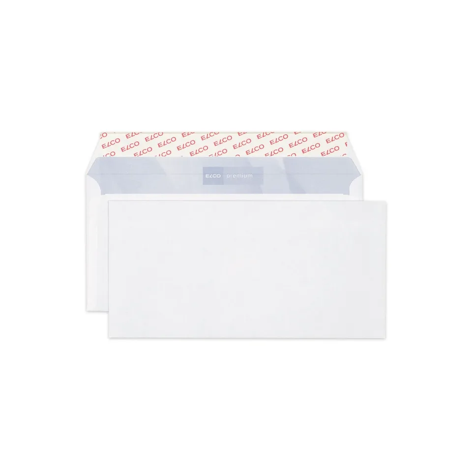 Elco Envelopes C6/5, 114 x 229 mm, 80 g, clapet drept, autoadeziv, alb, 200 buc