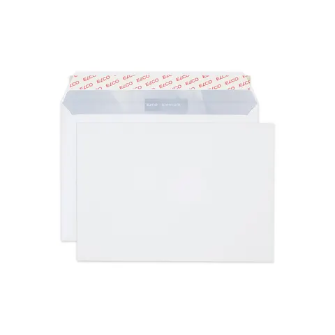 Elco Envelope C5, 162 x 229 mm, 100 g, clapet drept, autoadeziv, alb, 100 buc