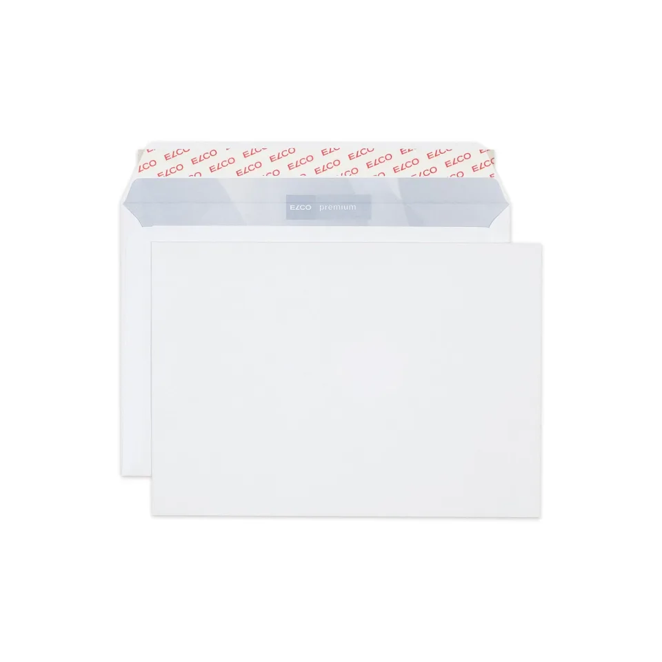 Elco Envelope C5, 162 x 229 mm, 100 g, clapet drept, autoadeziv, alb, 100 buc