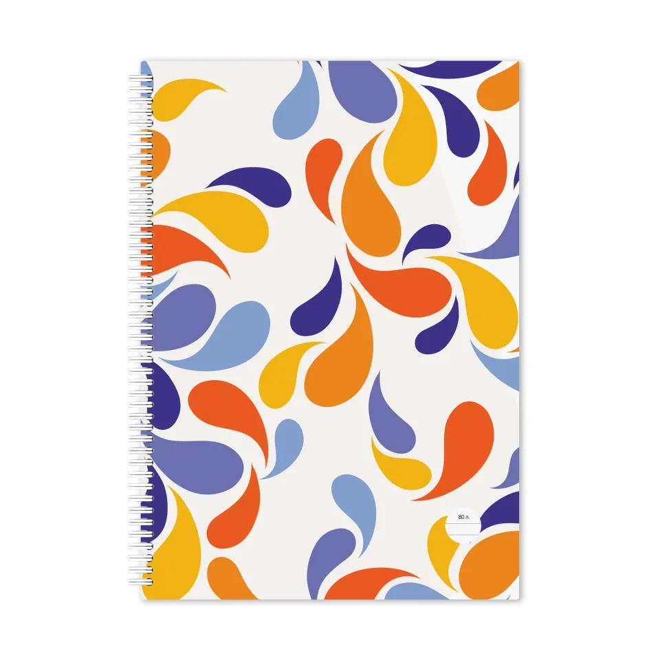 Caiet, A4, liniatură mare, hârtie offset, copertă moale, cu spirală, 80 file