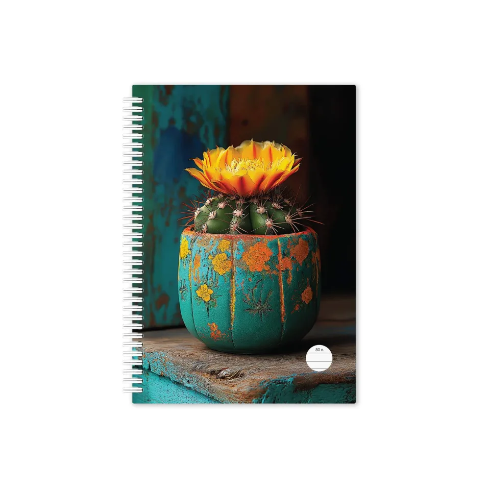 Carnet, A5, linii late, hârtie offset, spirală, 80 foi