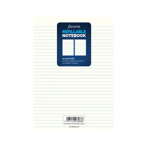 Filofax Rezervă pentru caiet, A5, cu linii, 32 file