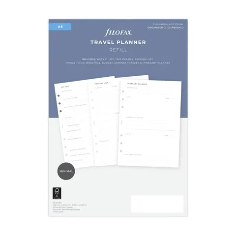 Filofax Rezervă Minimal, A5, călătorie