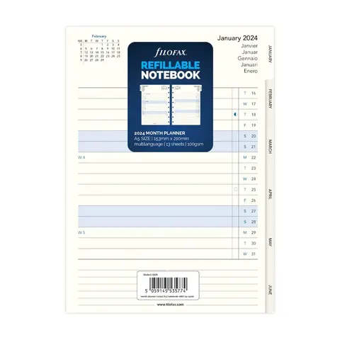 Filofax Rezervă pentru agendă, A5, pentru 2024, 1 an pe pagină