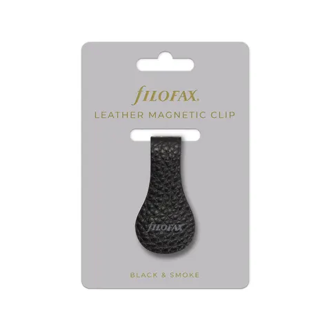 Filofax Leather Magnetic Clip, Negru-Gri