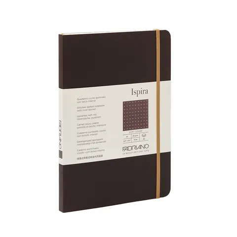 Fabriano Carnet Ispira, A5, punctat, cusut, copertă moale, 96 file, maro