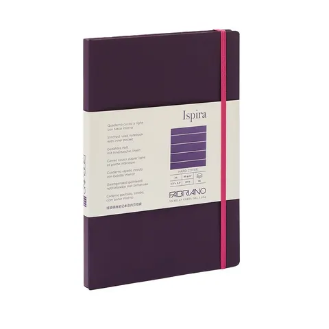 Carnet Fabriano Ispira, A5, linii late, cusut, copertă tare, 96 file, mov