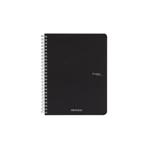 Carnet Fabriano Ecoqua, A5, copertă carton, spirală, 70 file, negru