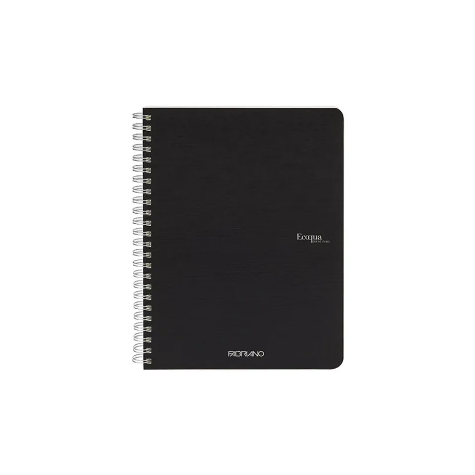Carnet Fabriano Ecoqua, A5, copertă carton, spirală, 70 file, negru